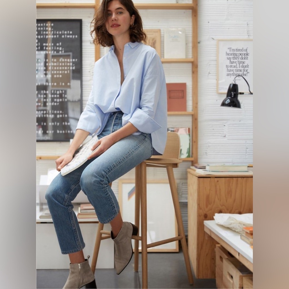 Everlane The Boss Boots in Taupe Pebbled Leather